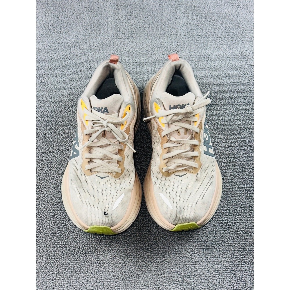 Hoka Bondi 8 Running Shoes Women 8 Cream Cushioned Mesh 1127952CMV Running Sport
